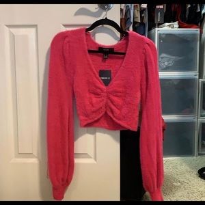 Pink cropped sweater, size medium